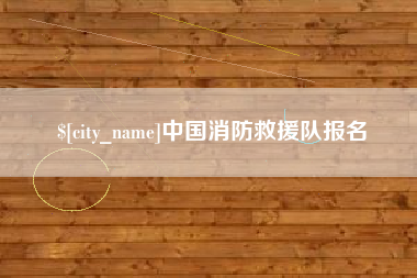 湖州中国消防救援队报名
