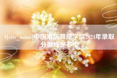 湖州中国消防救援学院2024年录取分数线是多少