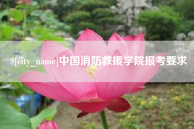 湖州中国消防救援学院报考要求