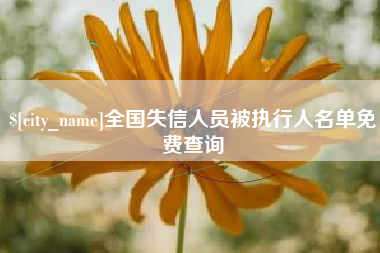 湖州全国失信人员被执行人名单免费查询