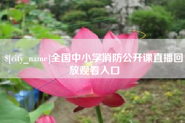 湖州全国中小学消防公开课直播回放观看入口