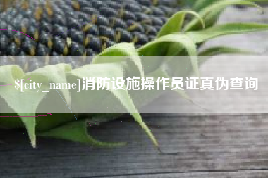 湖州消防设施操作员证真伪查询