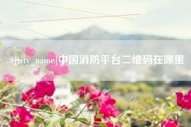 湖州中国消防平台二维码在哪里