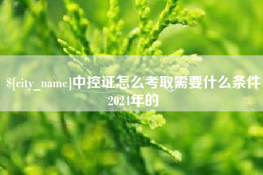 湖州中控证怎么考取需要什么条件2024年的