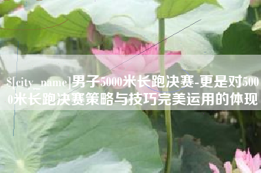 湖州男子5000米长跑决赛-更是对5000米长跑决赛策略与技巧完美运用的体现