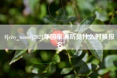 湖州2021年国家消防员什么时候报名