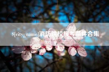 湖州消防院校报考条件合集